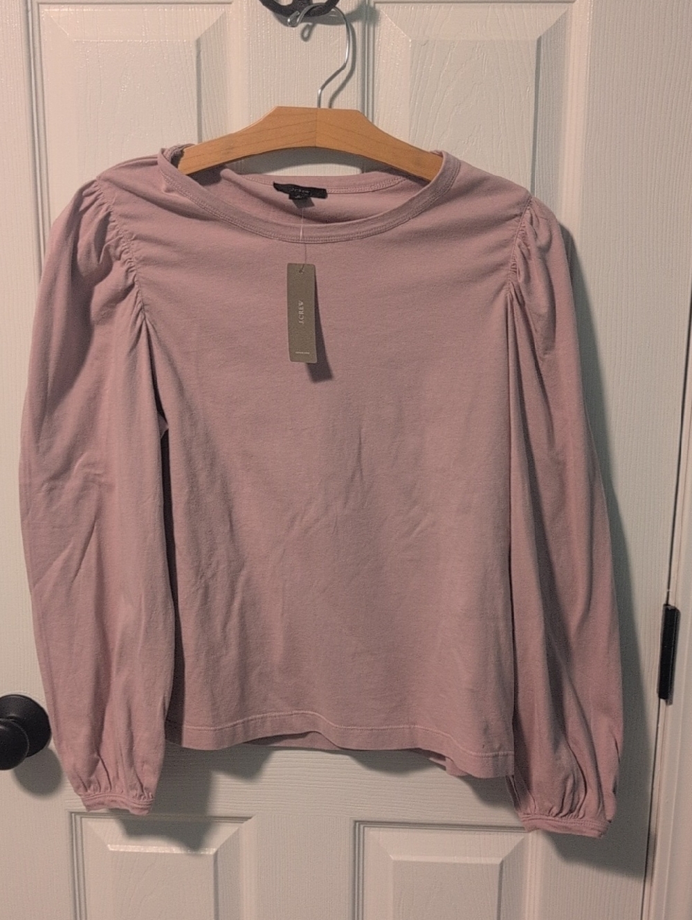 Women's Puff-Sleeve Long Sleeve Top - Dusty Pink